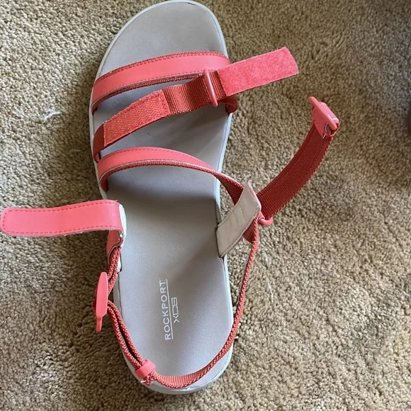ROCKPORT Trail Tech Washable Sandals Size 9 Color Orange Like New!! - Picture 6 of 14